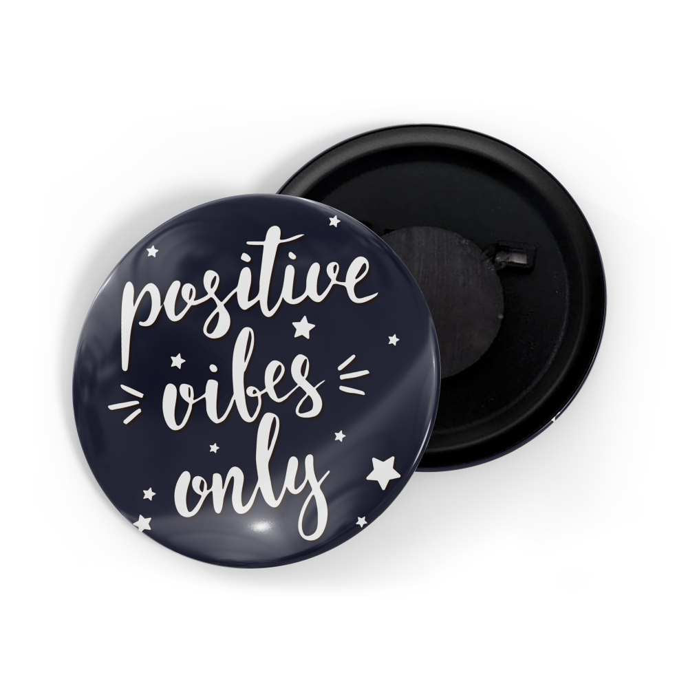 dhcrafts Fridge Magnet Black Positive Vibes D10 Glossy Finish Design Pack of 1